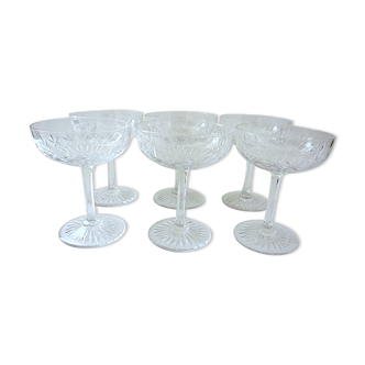 6 cups champagne in crystal