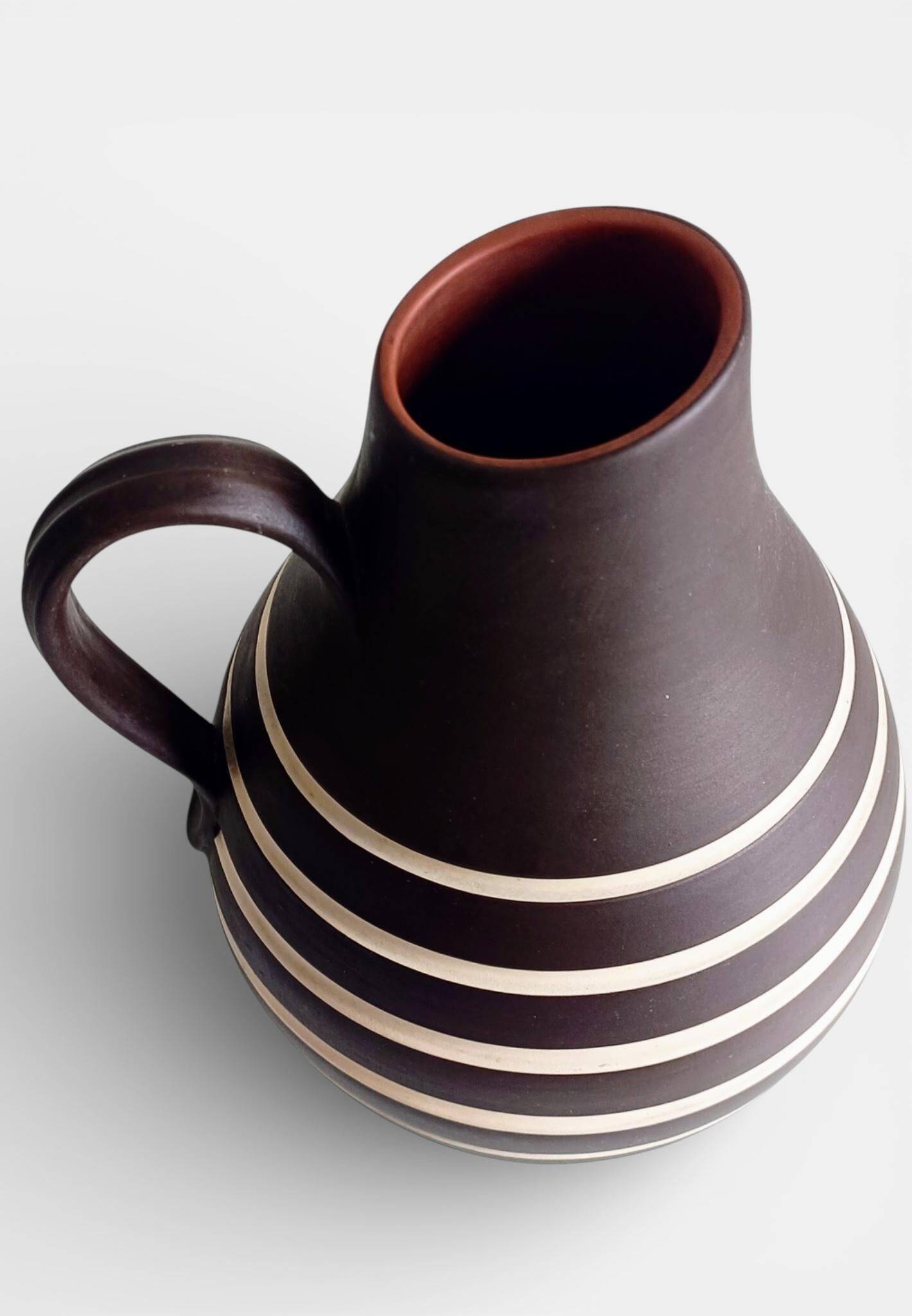 Mid-Century Modern Terracotta Pitcher by AKRU, West Germany, 1950s