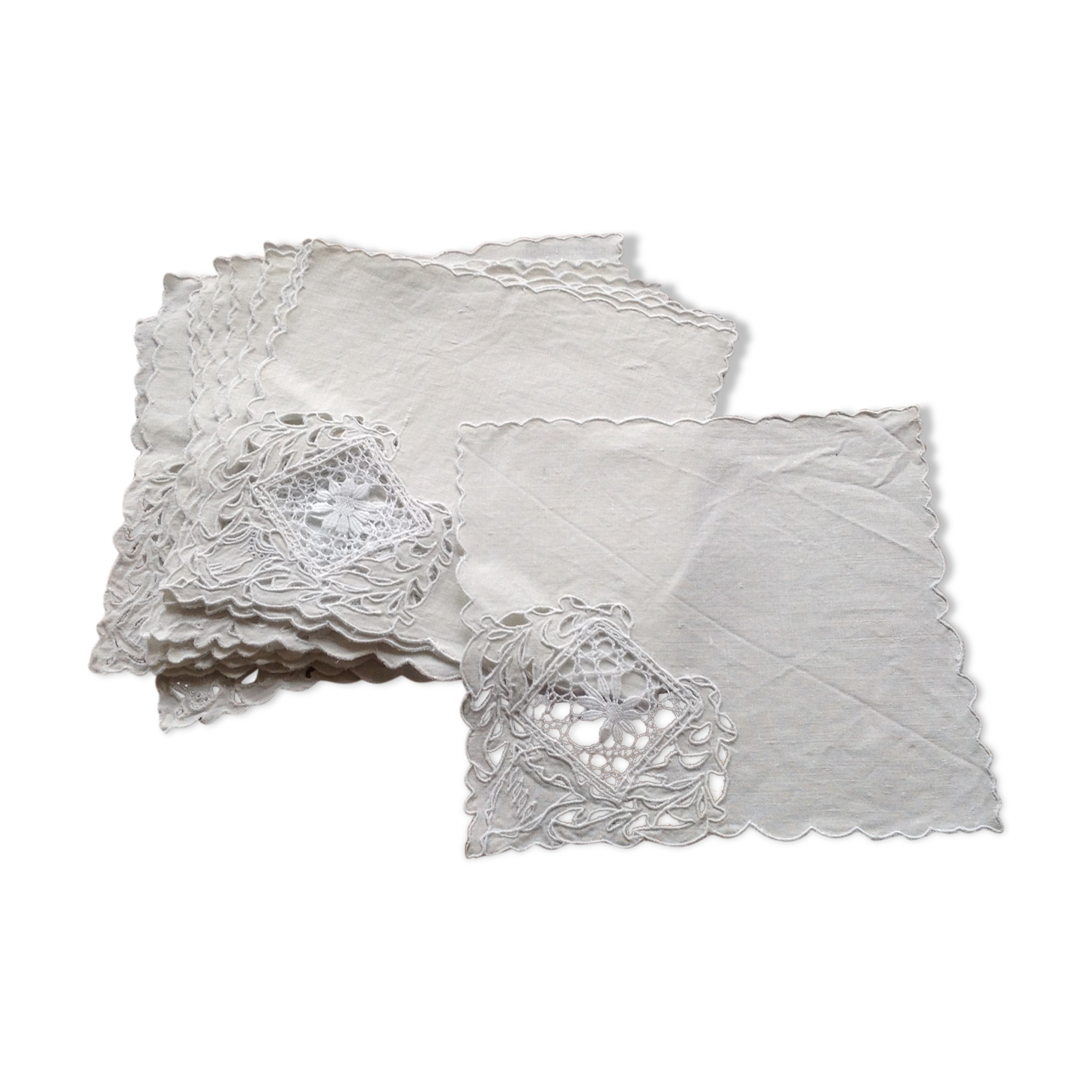 Series of 10 linen towels