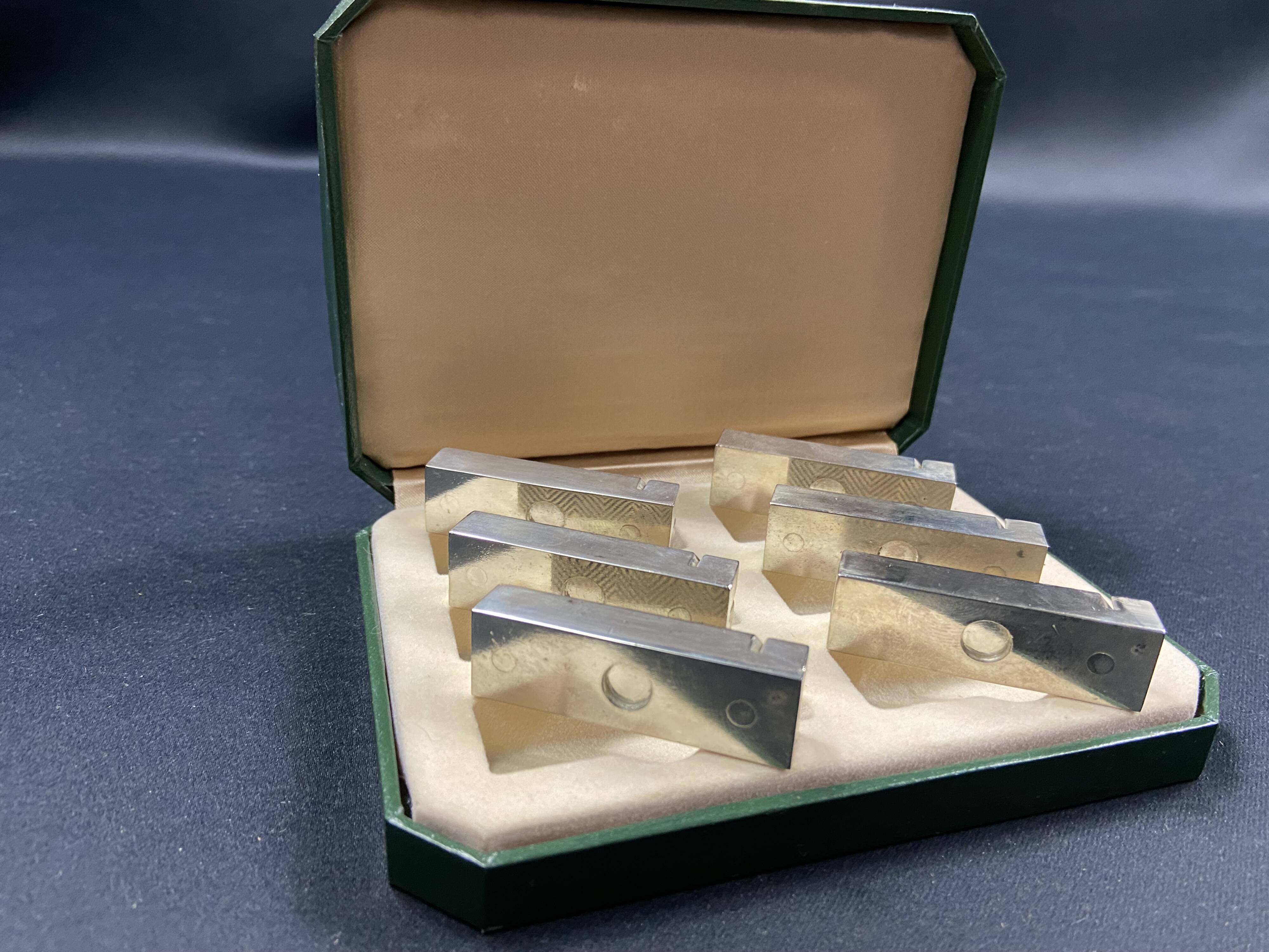 Complete set of 6 vintage metal menu holders 1960-1970