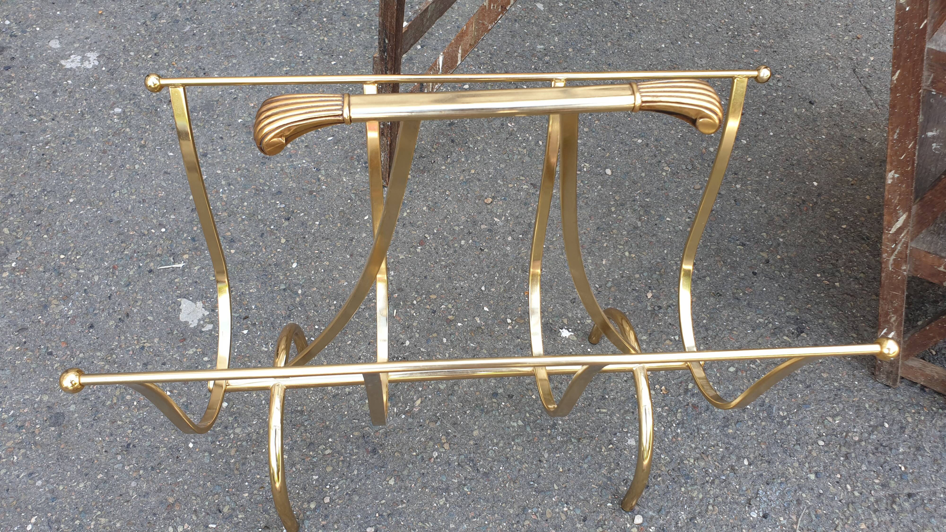Seventies magazine holder welded brass