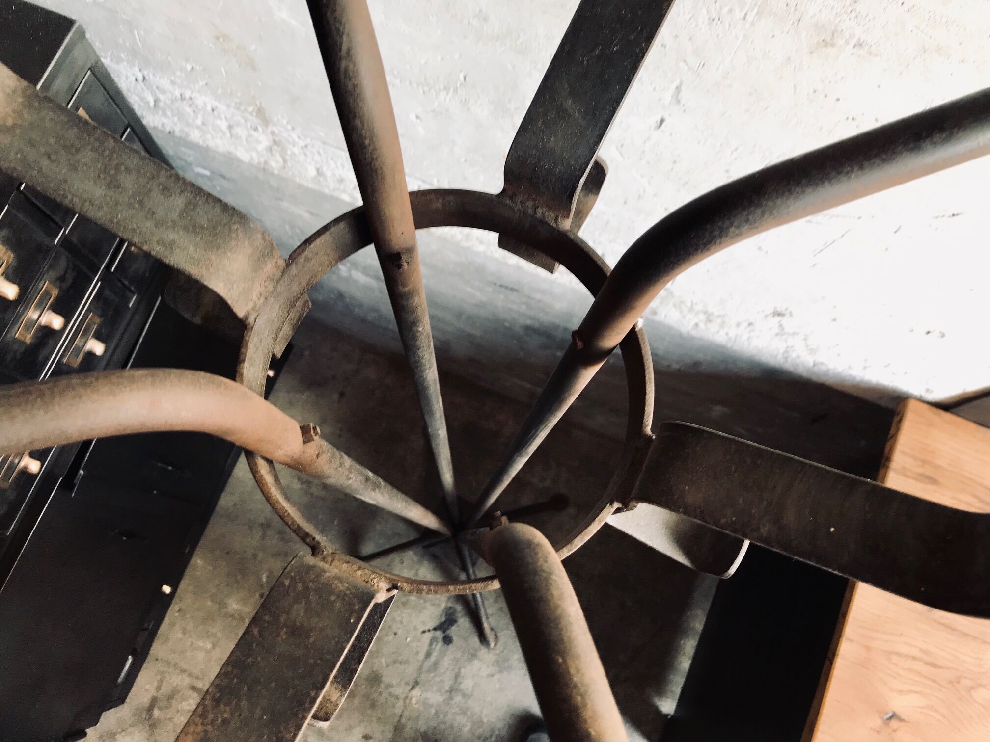 Coat hanger Raw metal and Bakelite