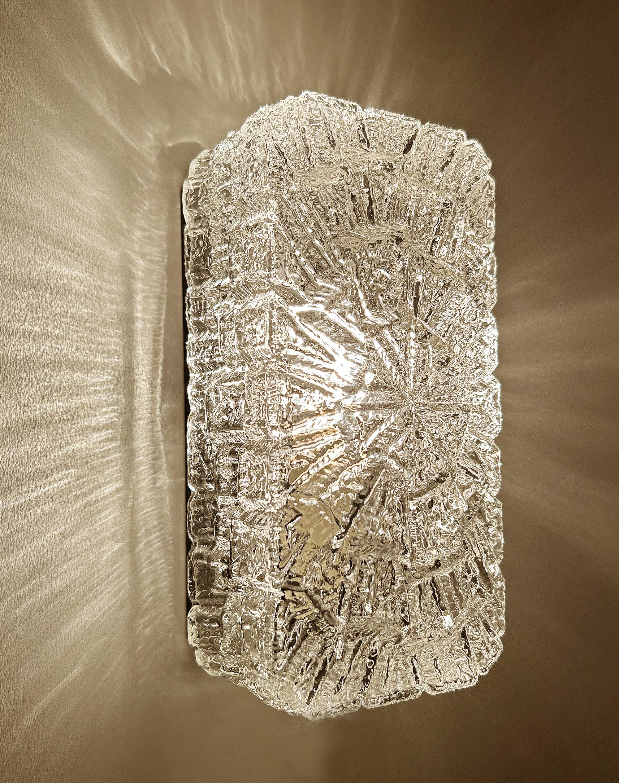 Vintage Brutalist Glass Sconce