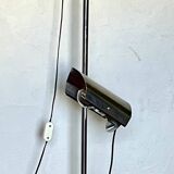 Scandinavian floor lamp in 70's Space Age style, chrome and steel