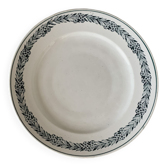 Antique cake dish in earthenware in the taste of Saint-Amand