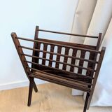 Vintage wooden magazine rack with Scandinavian design