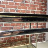 Glass and metal table