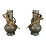 Pair of Regulate Vases, signed L. Moreau – Late 19th century