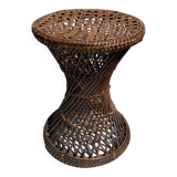 Tamtam type stool in rattan and canework