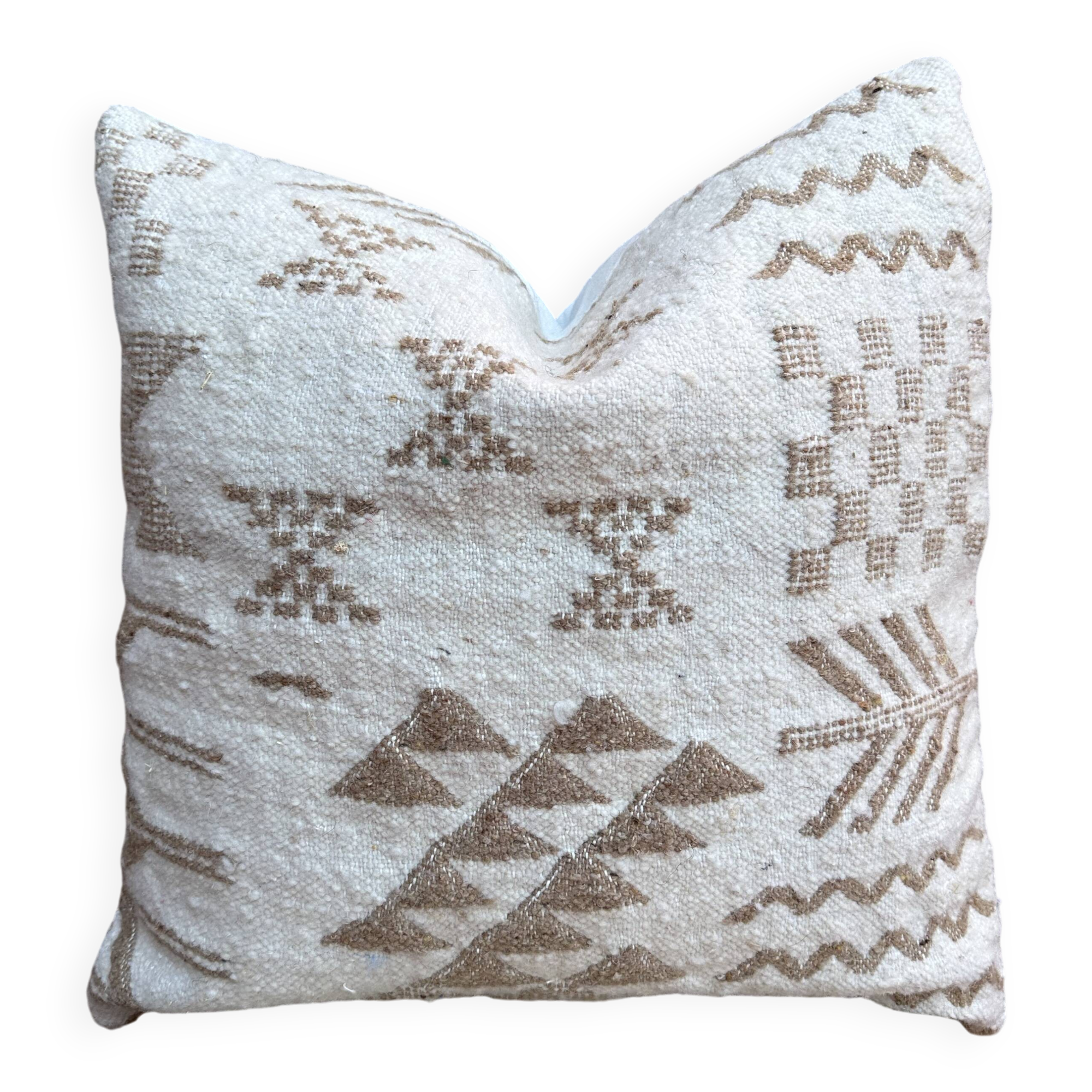 Handmade Berber wool cushion: Moroccan Kilim cushion (45x45cm)