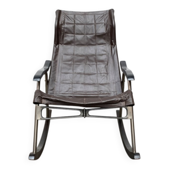 Mid-century Japanese space age folding rocking chair by Takeshi Nii, 1960s