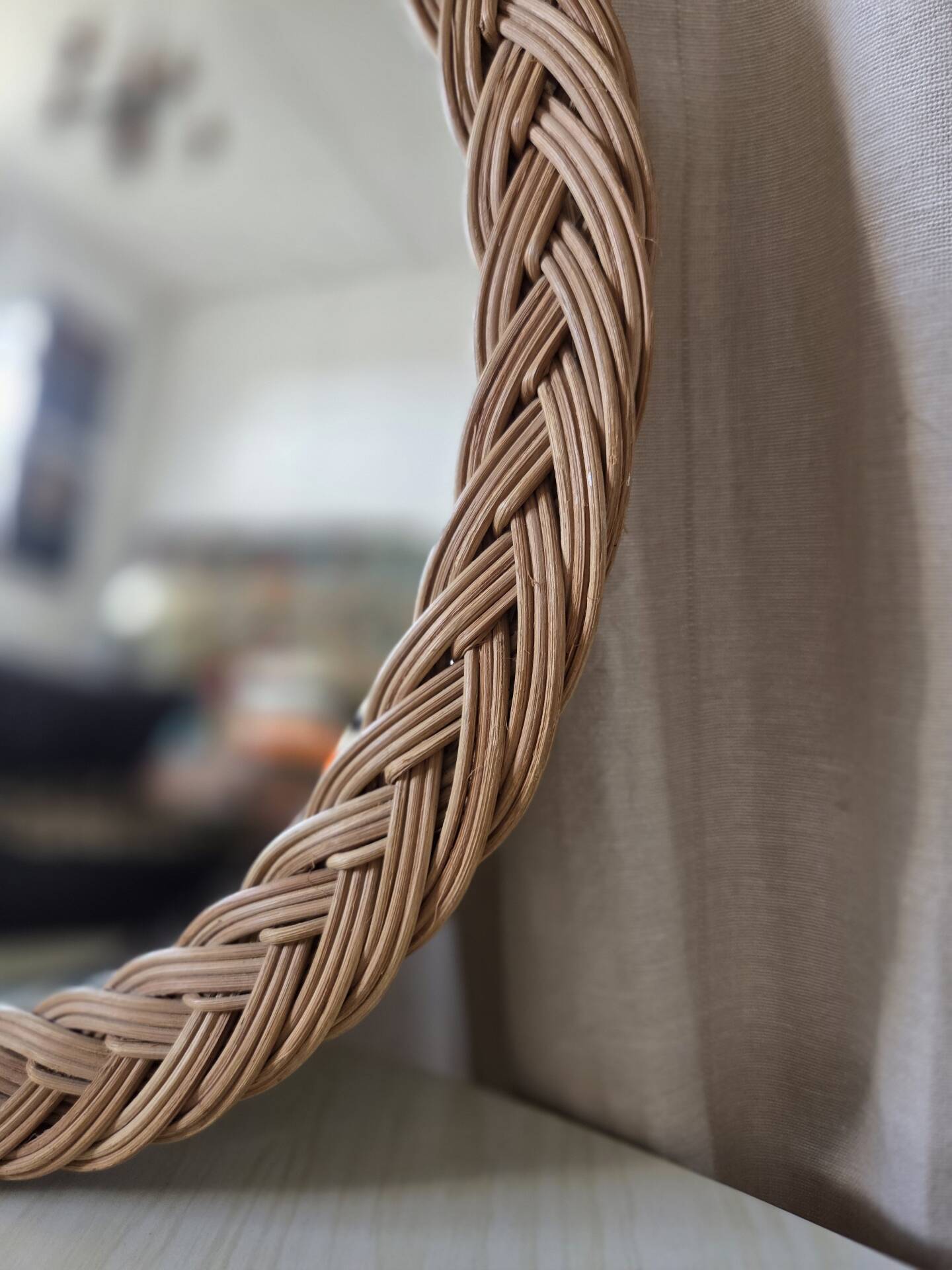 Period rattan mirror