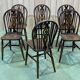 Série de 6 chaises bistrot anglaises en orme années 70