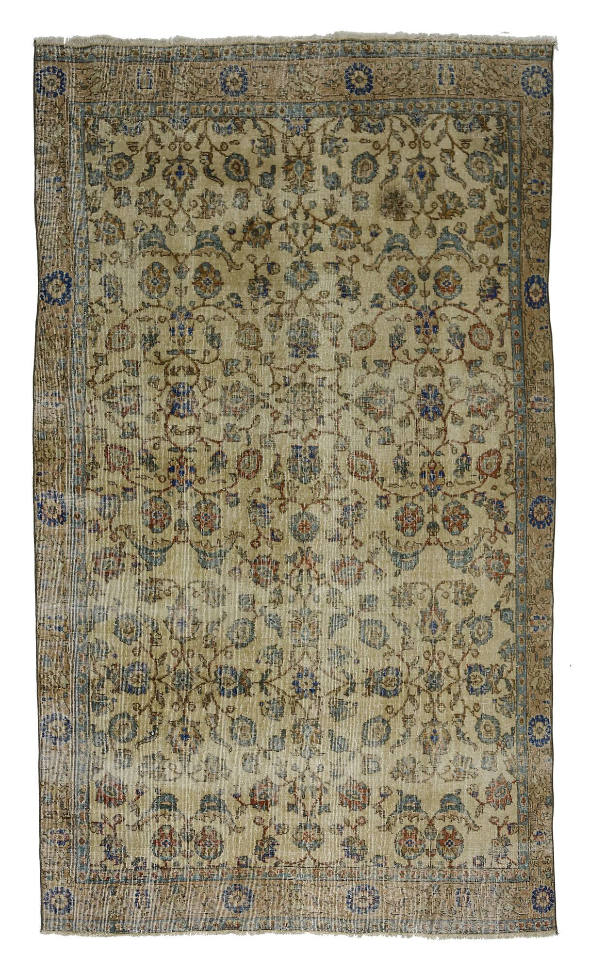 Tapis Oushak Authentique – Tons Doux & Motifs Classiques, 160 x 273 cm