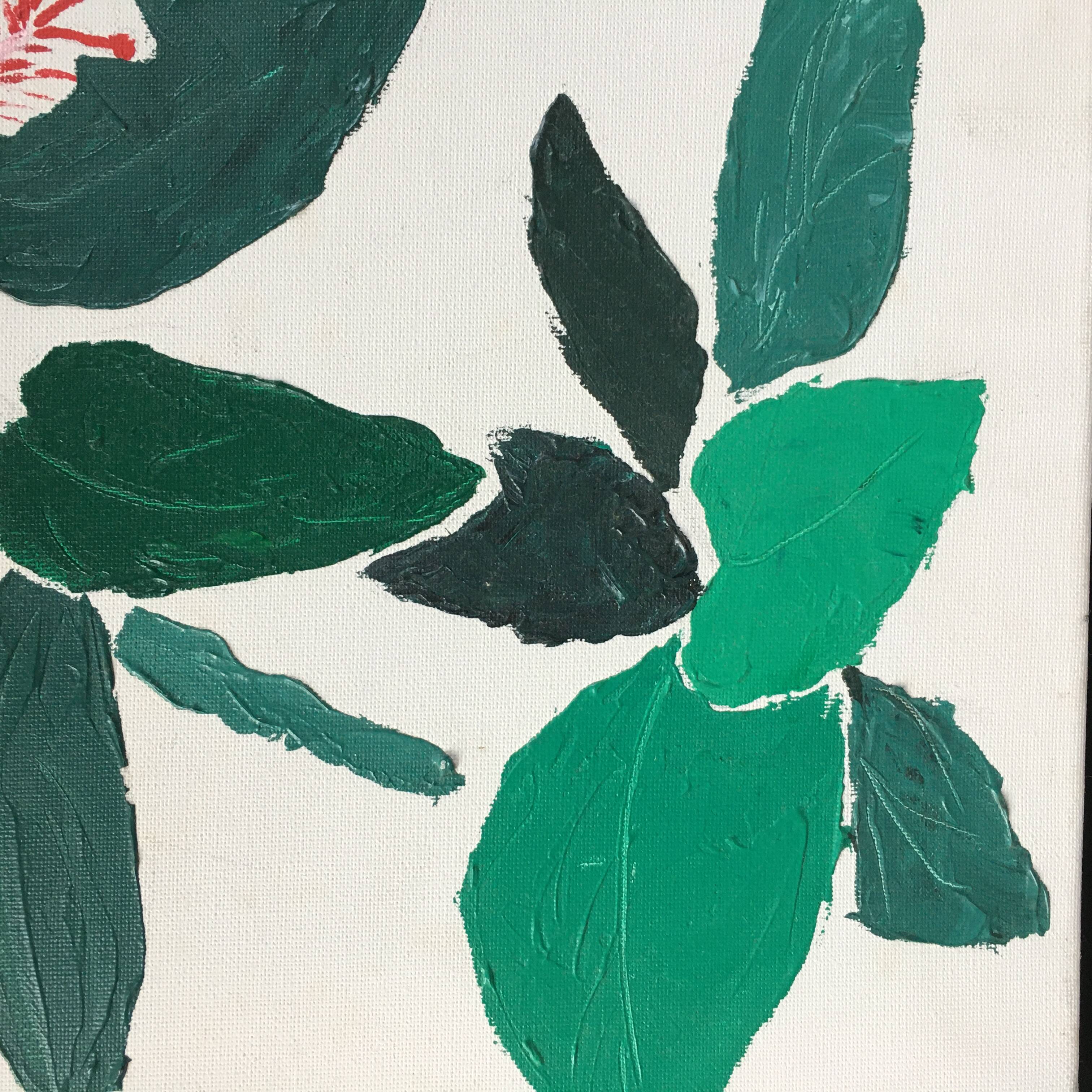 Tableau fleur exotique rouge