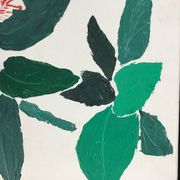 Red exotic flower painting