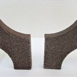 Pair of chenets modernist style steel design 70s