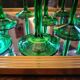 Verres d’Alsace à pied vert. Années 70