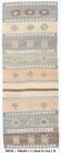 Light Green Striped Vintage Kilim Runner Rug, 63x180Cm