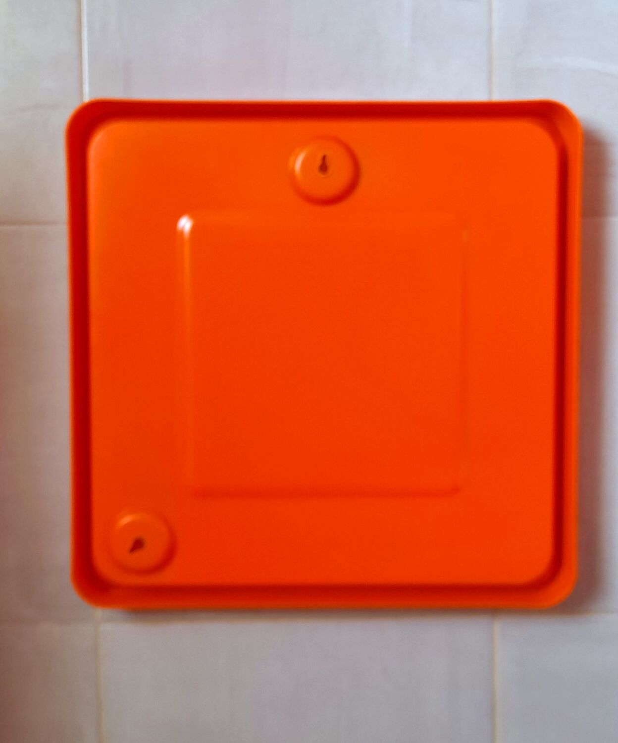 70s pop orange square mirror