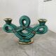 Vallauris green ceramic candle holder
