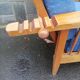 Old morris armchair marked potacol wood teak 1960 vintage