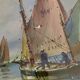 “Port Breton” oil, 1940s, under glass