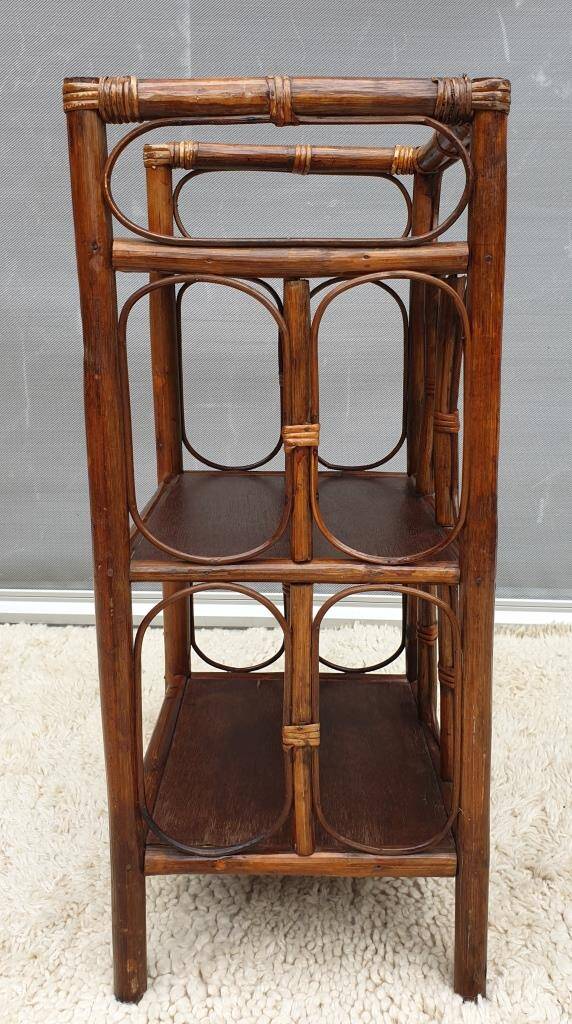 Rattan shelving unit