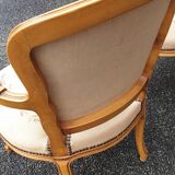 Pair of Louis xv convertible armchairs