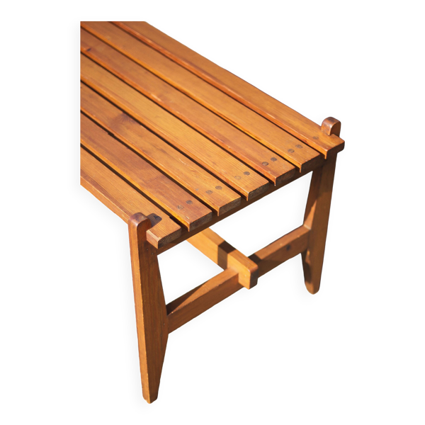 Petit Banc ou table à lattes bois vintage style scandinave, banc bois, table basse bois,