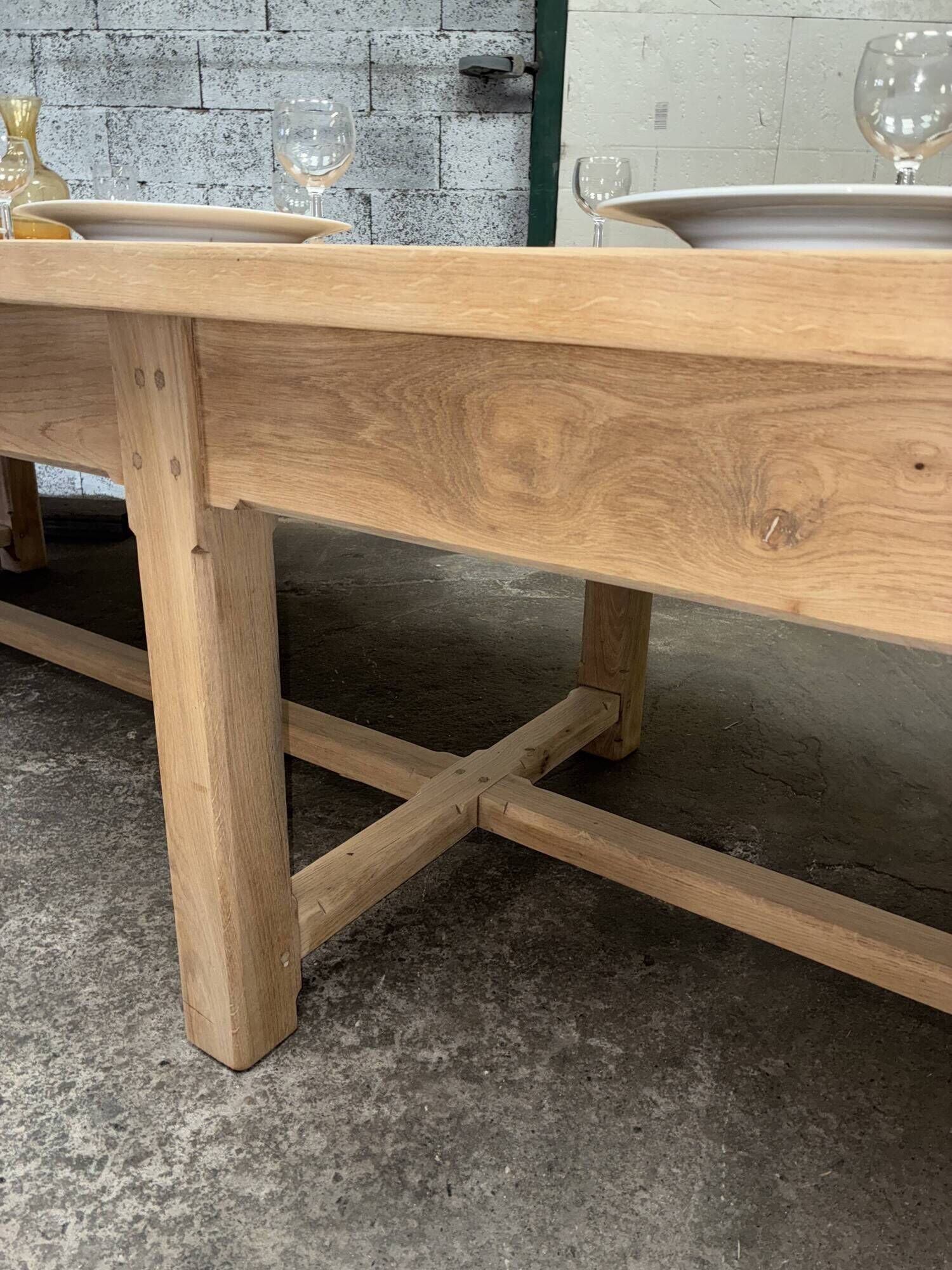Solid oak farmhouse table