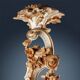 Pair of antique baroque wooden candlesticks, Italy, circa 1750.