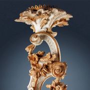 Pair of antique baroque wooden candlesticks, Italy, circa 1750.