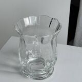 Small vintage glass vase in the shape of a stylized flower H15