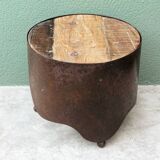 Industrial coffee table in steel and patinated wood