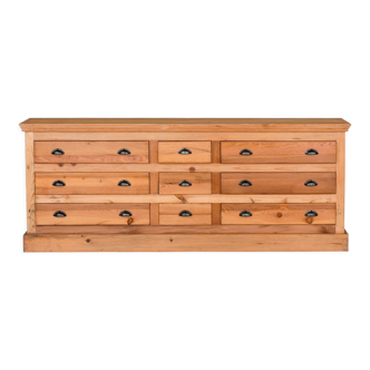 Industrial craft row in solid pine recycled 185cm