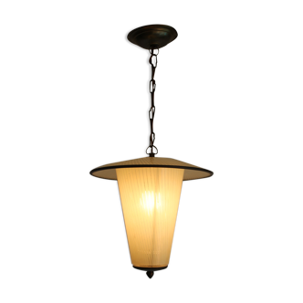 Striped glass pendant lamp, Holland 1950s