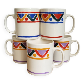 Lot de 5 mugs colorés mobil