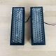 Pair of molded glass and metal wall lights from the 1950s