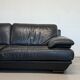 3-seater navy blue leather sofa by Natuzzi