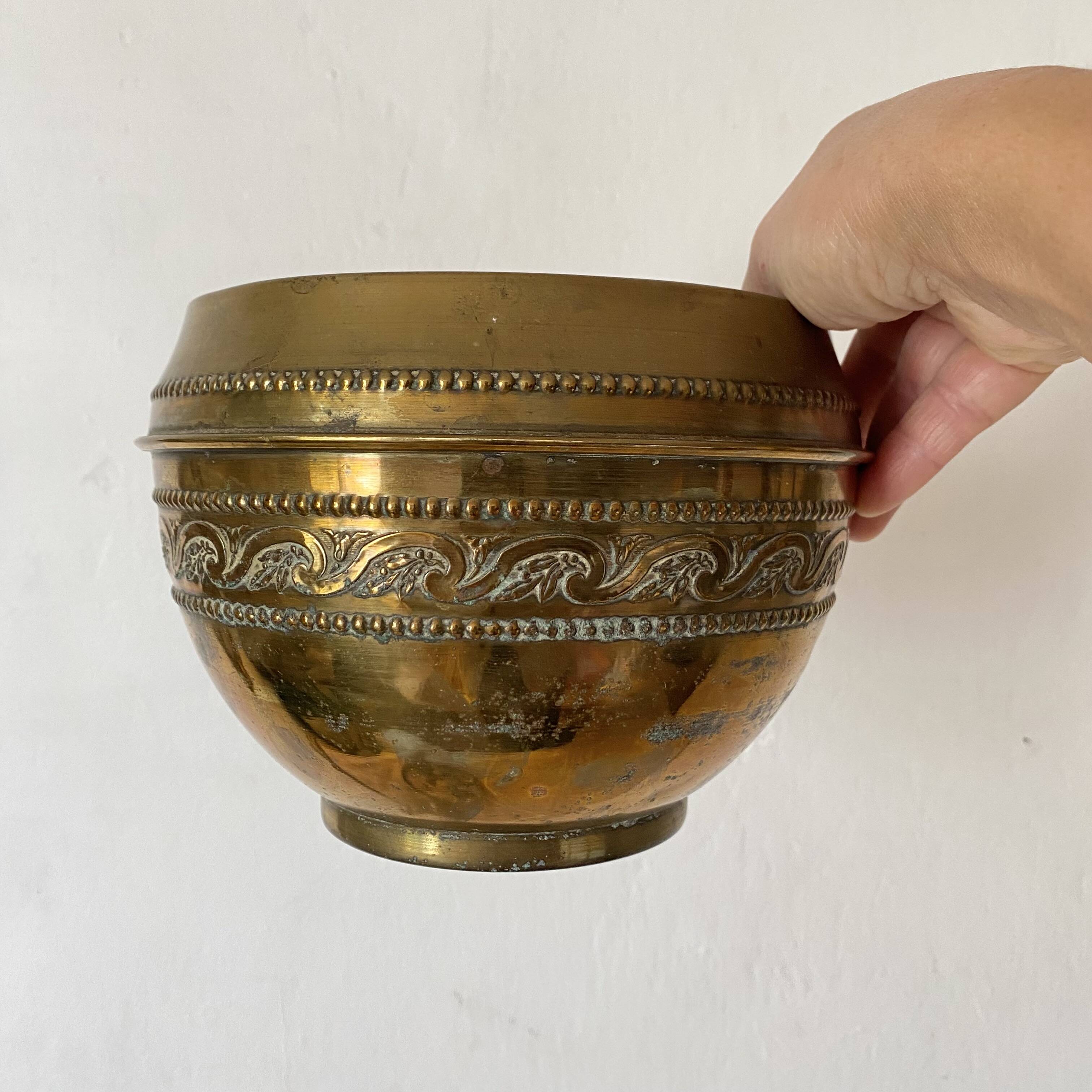 Gilded brass flowerpot