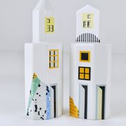 Heide Warlamis salt and pepper shakers skyscrapers postmodern, Vienna collection 1990