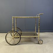 Brass faux bamboo bar cart, Orsenigo Italy, 1970s