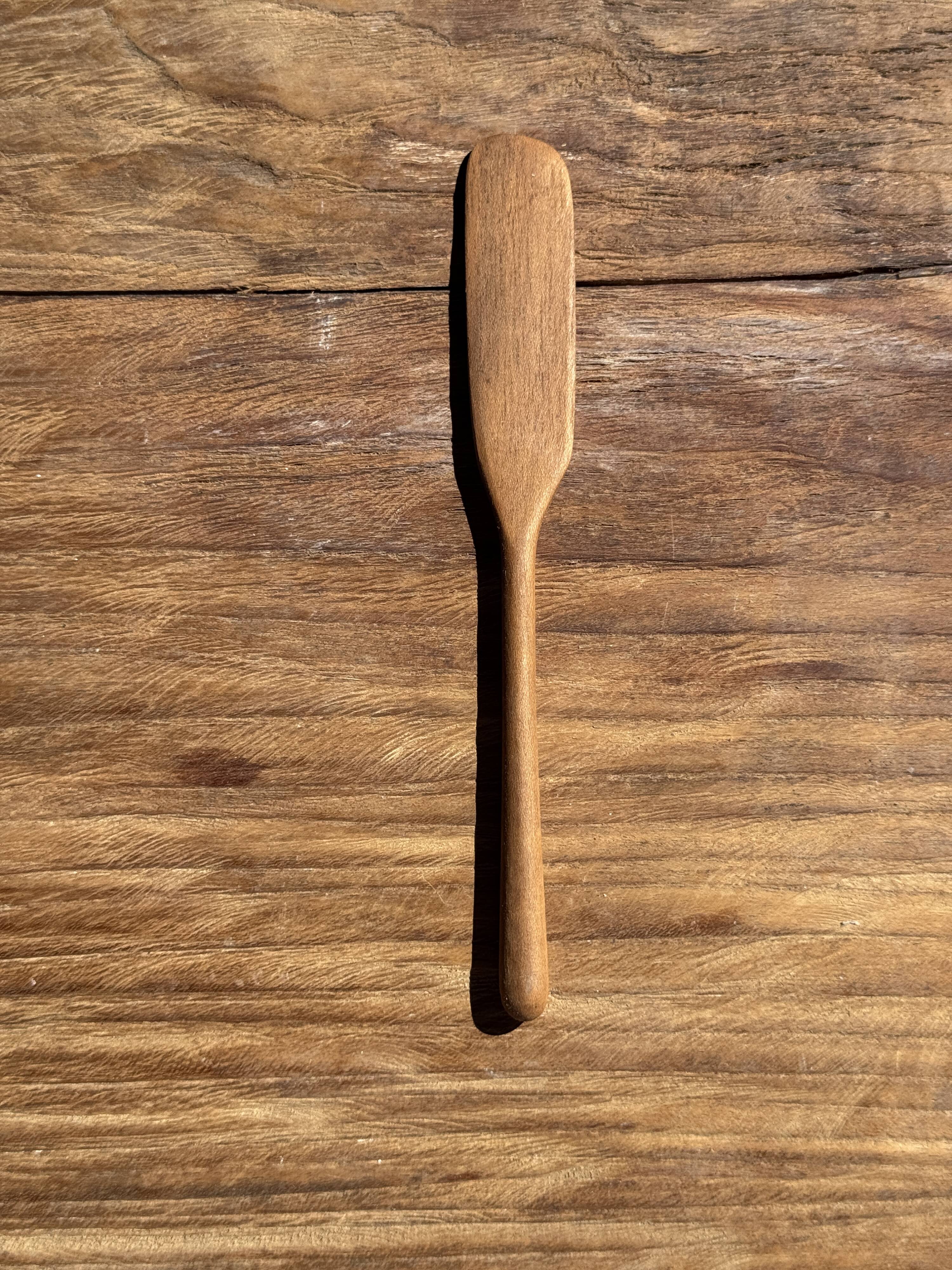 Small spatula, teak spreading knife, Indonesian monoxyle L18 l2.