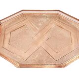 Large antique Art Deco pink glass dish