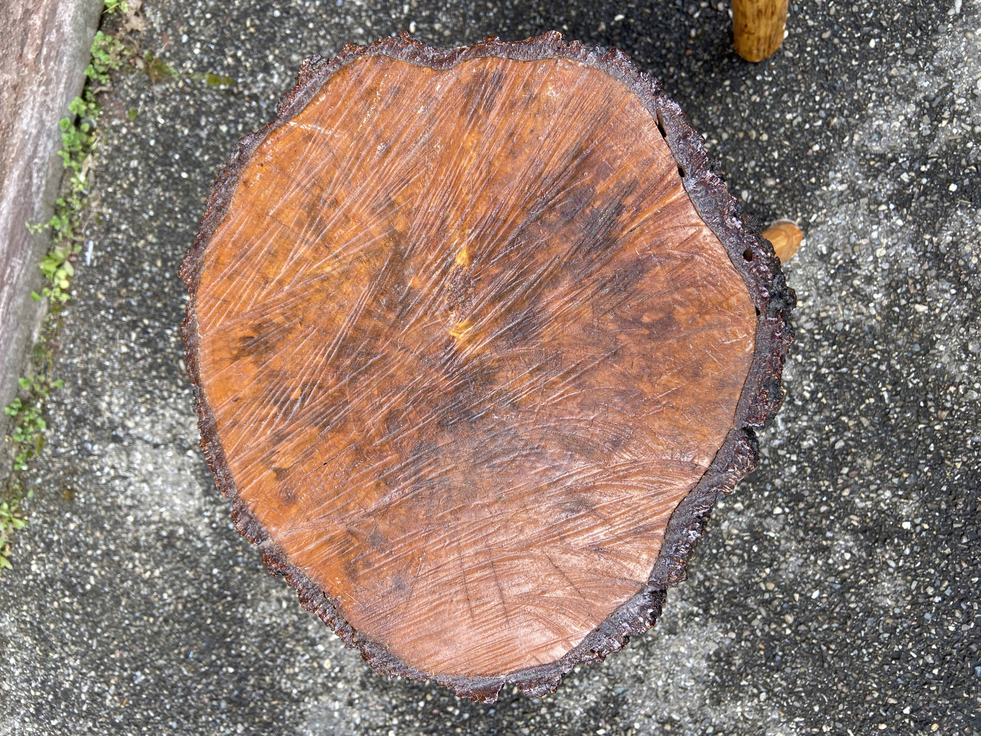 pair of rustic tripod farm stools 1950 brutalist wooden vintage French stool