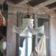 Vintage chandelier, white opaline chandelier and metal, opaline pendant, lamp