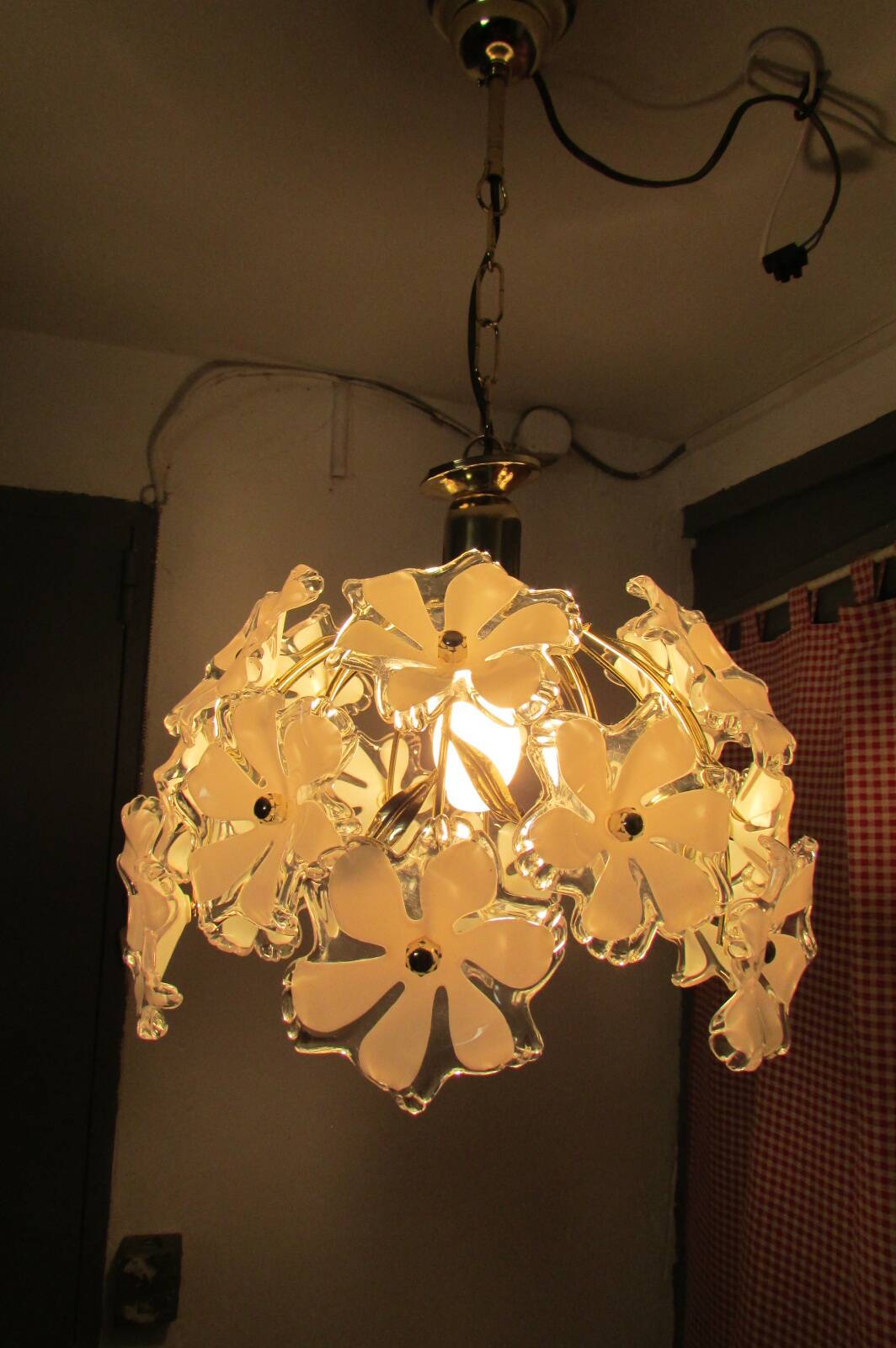 Suspension, vintage chandelier, 18 flowers
