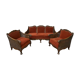 Baroque living room in burgundy velvet and wood