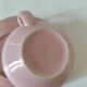 Cup and saucer Salins France in powdered pink earthenware – 1950s-60s